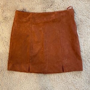 Rust colored suede skirt
